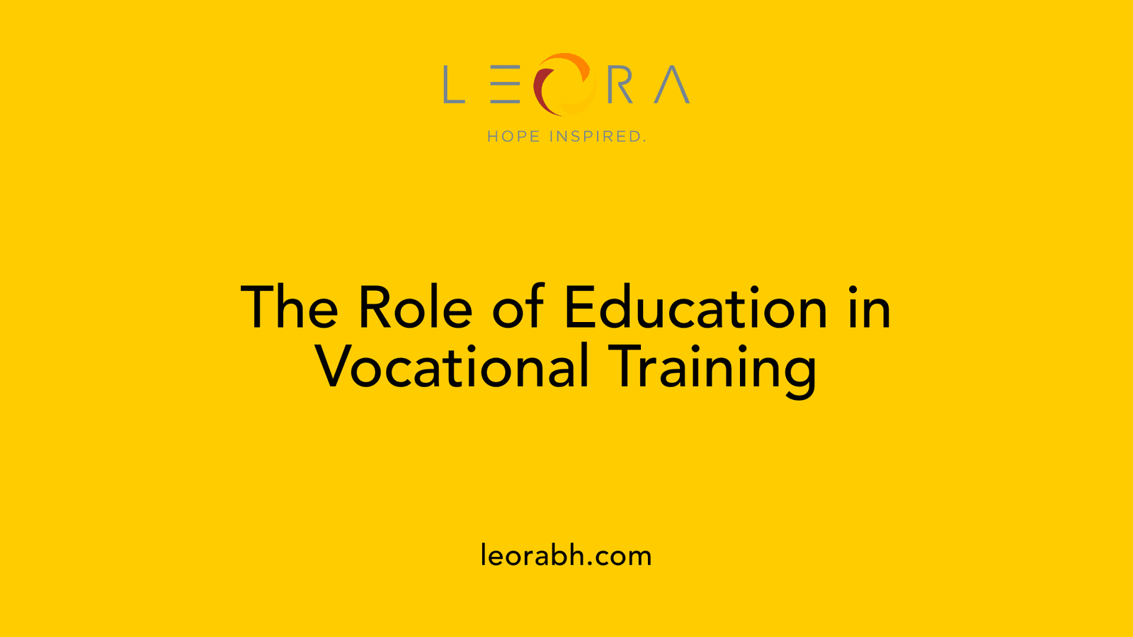 The Role of Education in Vocational Training